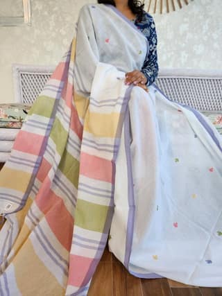Handwoven cotton saree