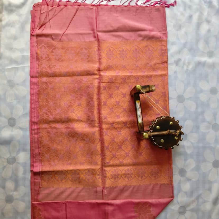 Khadi Cotton Saree With Blouse view 2