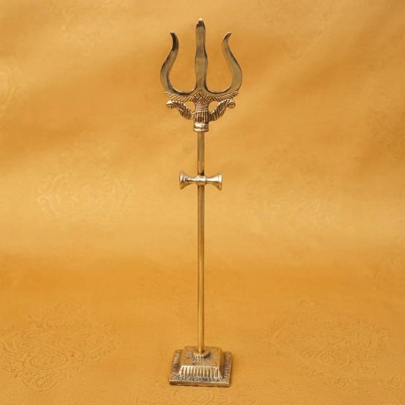 Brass Trishul No. 2, Height : 10.1 Inch (ZMAS138 D)