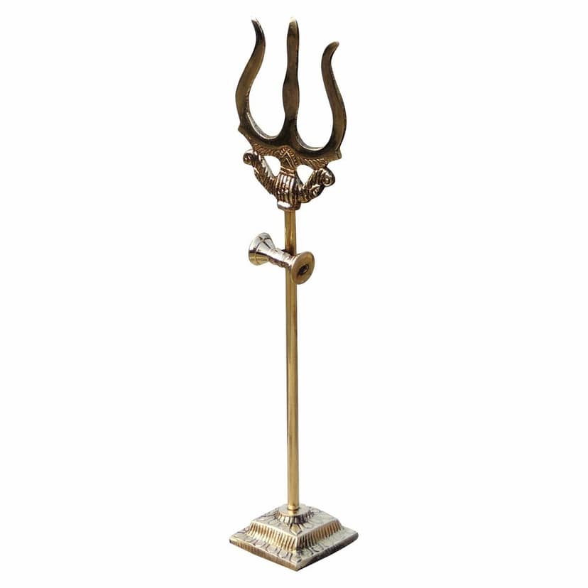 Brass Trishul No. 2, Height : 10.1 Inch (ZMAS138 D) view 3