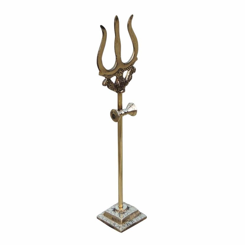 Brass Trishul No. 2, Height : 10.1 Inch (ZMAS138 D) view 4