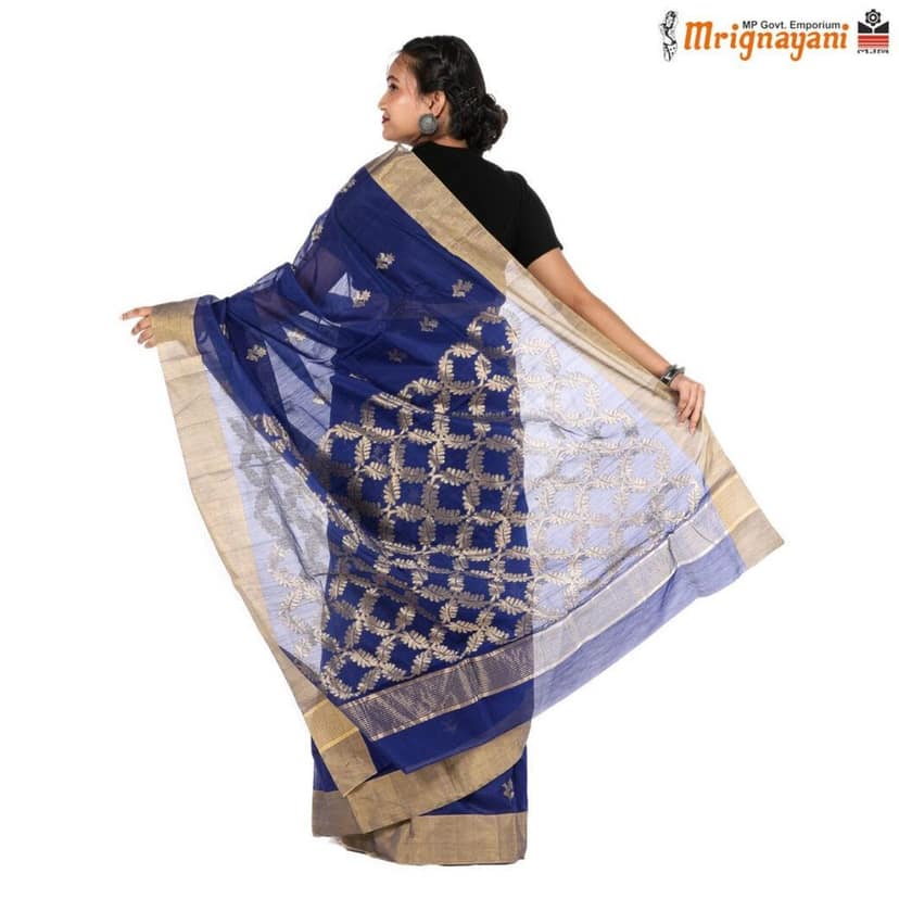 HANDLOOM CHANDERI SILK SAREE WITH BLOUSE (SKU - 1SC110270222 SAREE-1032) view 3