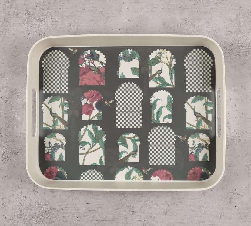 India Circus Signature Windows Rectangle Large Bamboo Tray