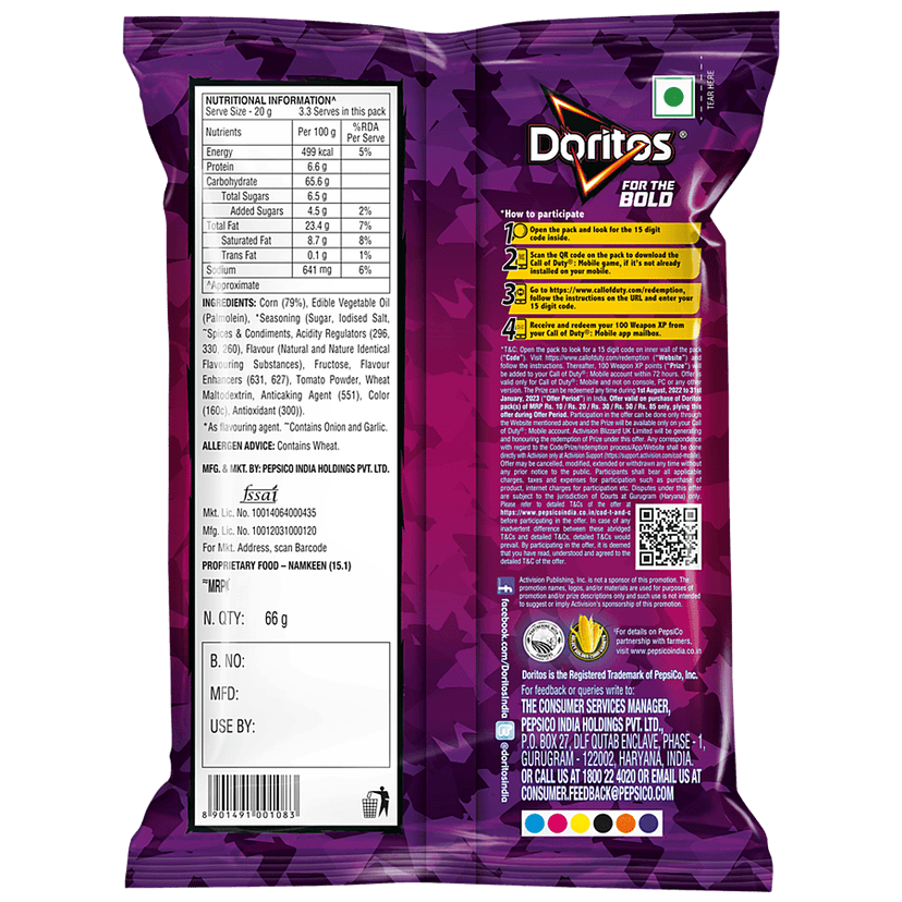 Doritos Nacho Chips - Sweet Chilli Flavour, 66 G view 2