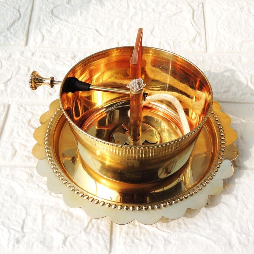 Brass & Glass Akhand Deepak (ZMAS620 E) view 2