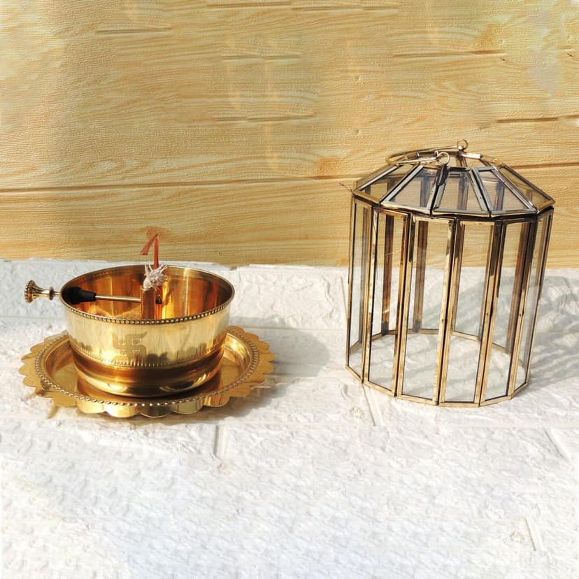 Brass & Glass Akhand Deepak (ZMAS620 E) view 3