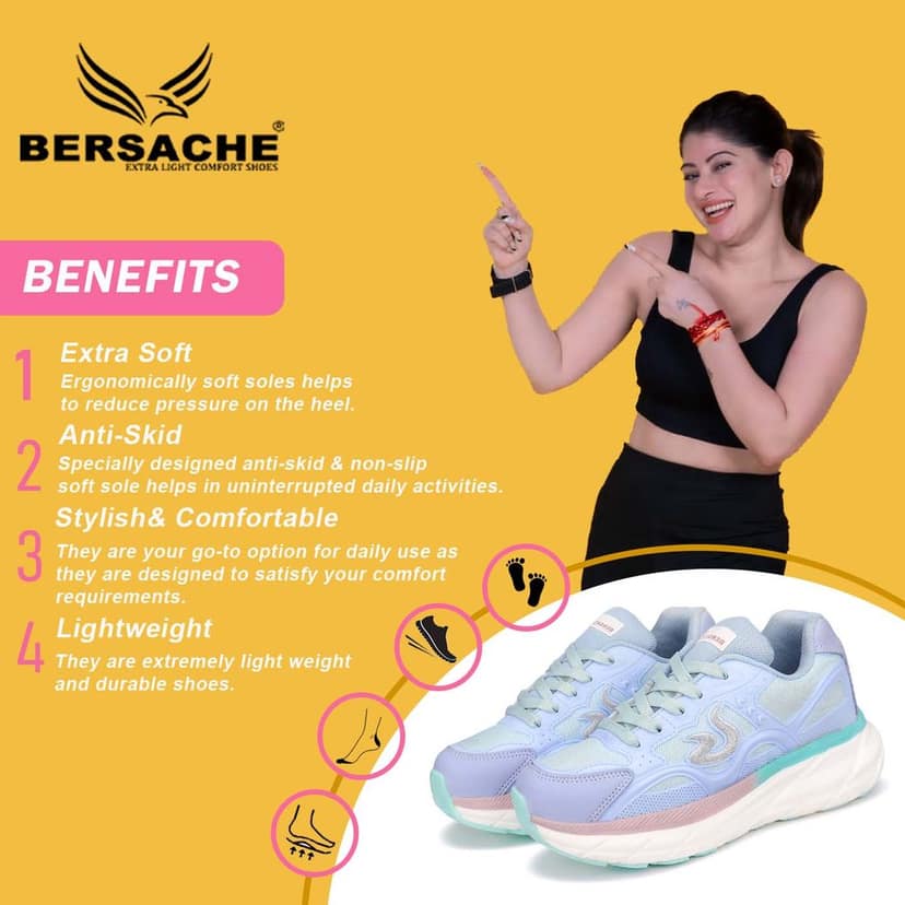Bersache Premium Sports ,walking,Gym,cricket, Trending Running Shoes For Women's view 2