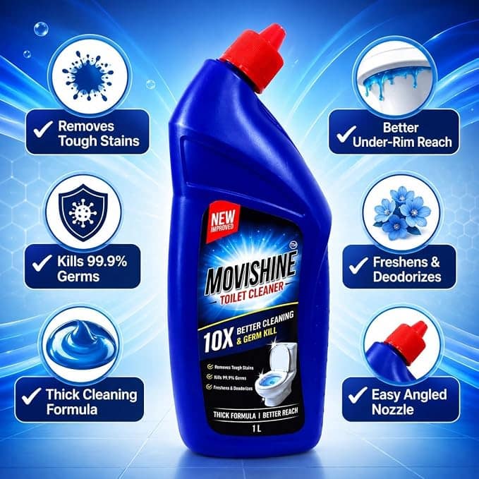Toilet Cleaner Liquid 1L (Pack of 2) | Thick Formula Bathroom & Toilet Bowl Cleaner | Removes Tough Stains, Limescale & Odour | Kills 99.9% Germs | Deep Cleaning Toilet Cleaning Liquid view 2