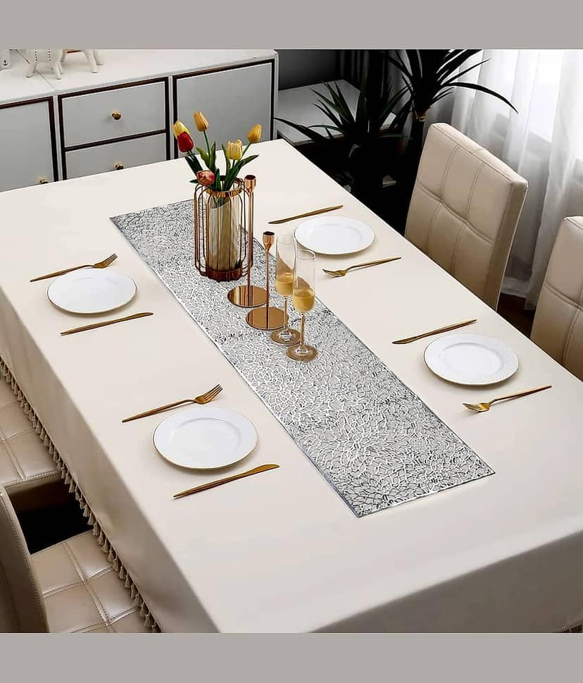 PVC 6 Seater Table Runner ( 180 cm x 133 cm ) Single - Silver