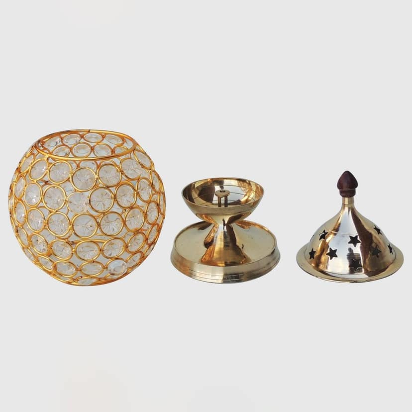 Brass Matki Crystal Deepak No. 4 (FMAS672 D) view 2