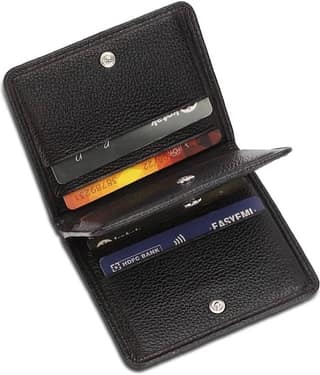 HIDEFLIX Leather Solid Men's Money Clipper With 6 Slots For Card ( Black , Pack of 1 )