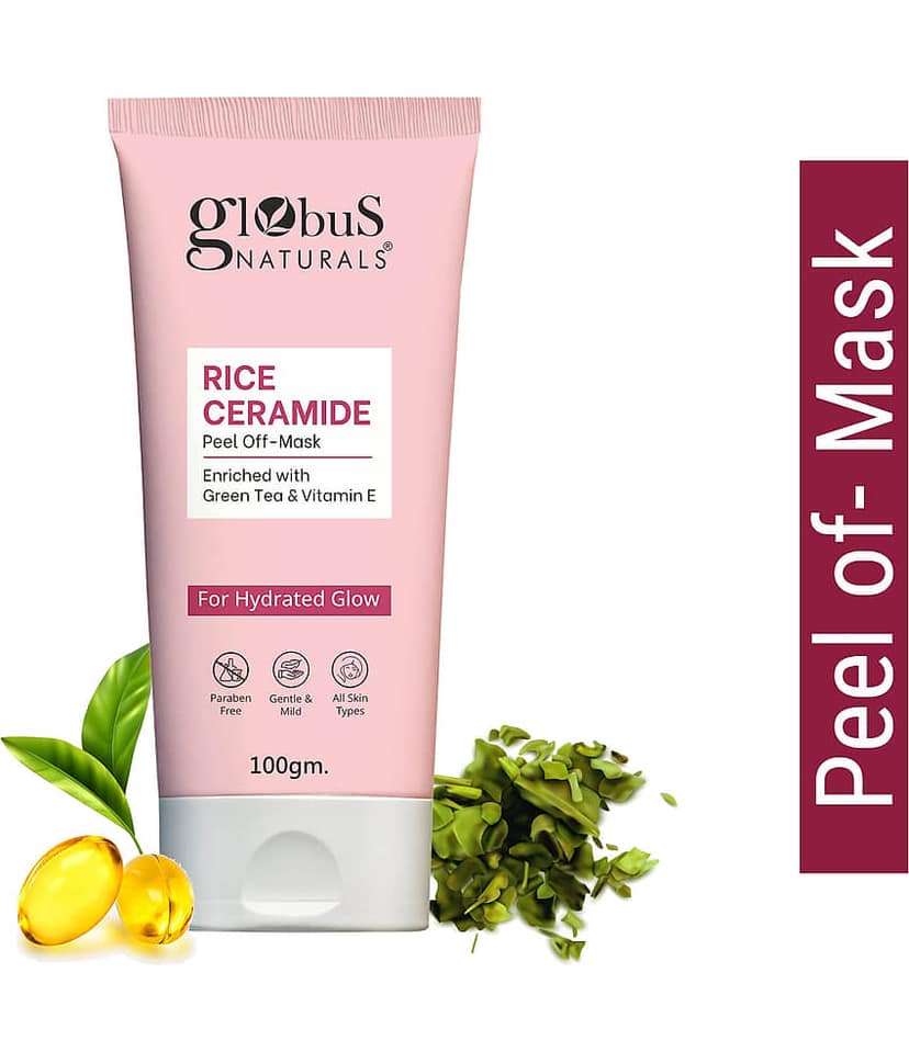 Globus Naturals Rice Ceramide Peel off Mask For Hydrated Glow Skin,Suitable For, For All Skin Types,100Gm (Pack of 1)