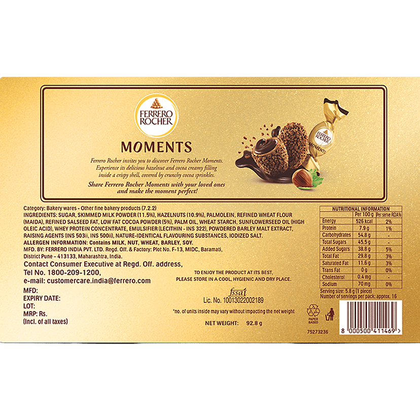 Ferrero Rocher Moments Chocolates, 92.8 G view 2