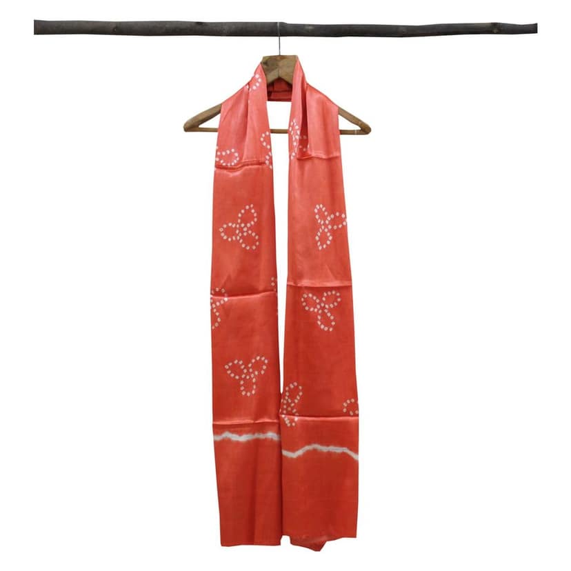 Garvi Gurjari (A Gujarat Govt Enterprise Peach Mashru Silk Handwoven Bandhani Dupatta(GGCMSBS06) view 3