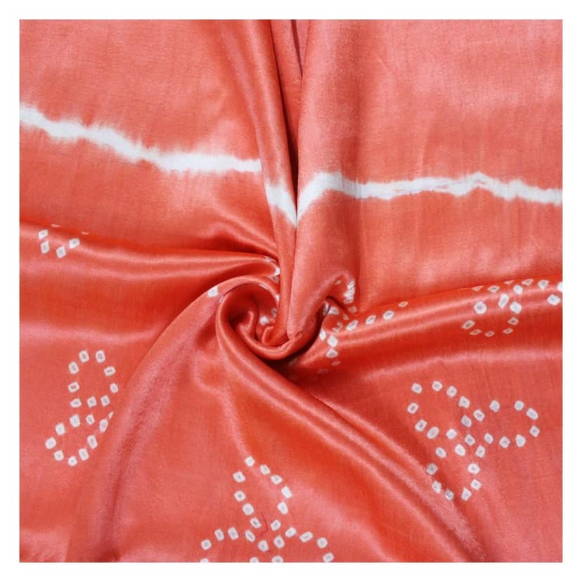 Garvi Gurjari (A Gujarat Govt Enterprise Peach Mashru Silk Handwoven Bandhani Dupatta(GGCMSBS06) view 4