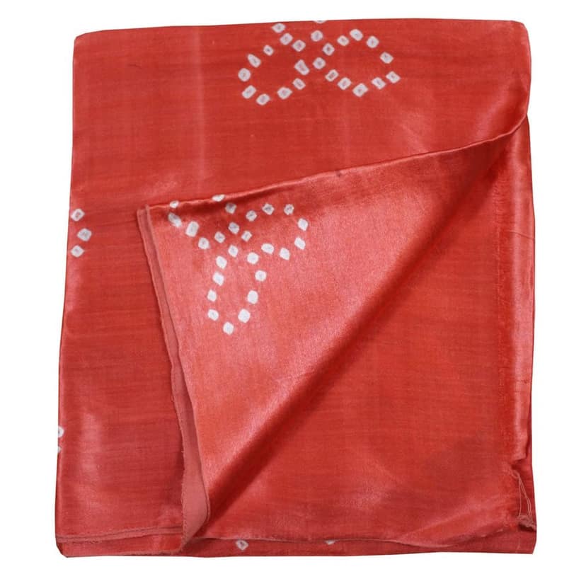 Garvi Gurjari (A Gujarat Govt Enterprise Peach Mashru Silk Handwoven Bandhani Dupatta(GGCMSBS06) view 5