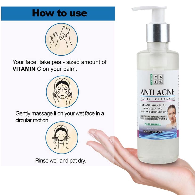 YATO Herbals Anti Acne Face Cleanser 210 ML view 3