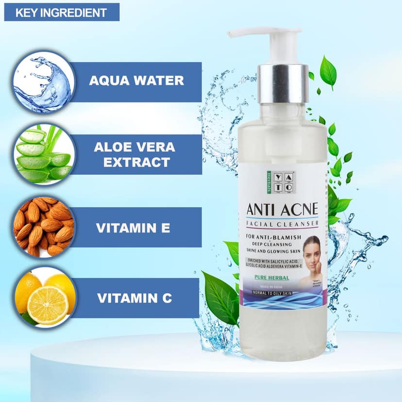 YATO Herbals Anti Acne Face Cleanser 210 ML view 4