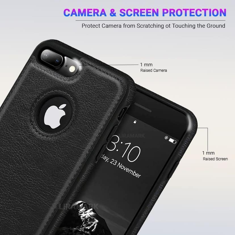 LIRAMARK PU Leather Flexible Back Cover Case Designed for iPhone 7 Plus / 8 Plus view 5
