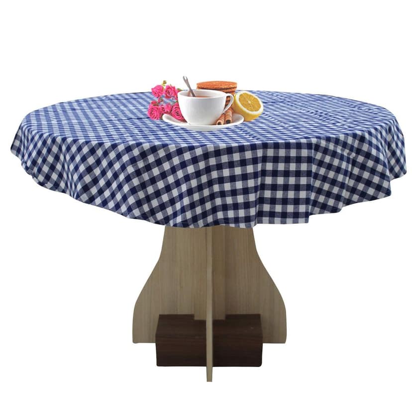 AIRWILL 100% Cotton Checkered Pattern 4 Seater Square Table Cover Sized, 56x56 inches (Blue,White, Pack of 1)
