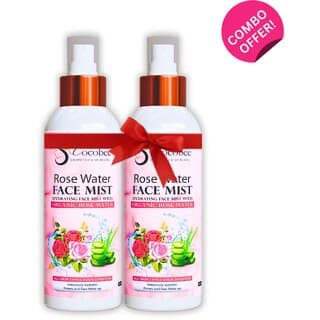 COCOBEE Rose Water Face Mist Pack 2, 400ml Hydrating Face Mist with Organic Rose Water, Refreshing