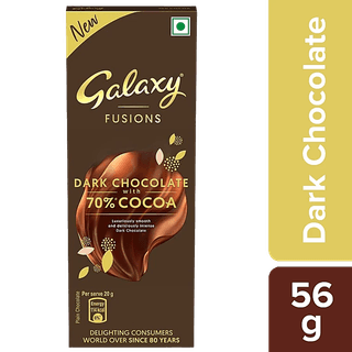 Galaxy Fusions Dark Chocolate Bar - Silky & Smooth, With 70% Cocoa, 56 G