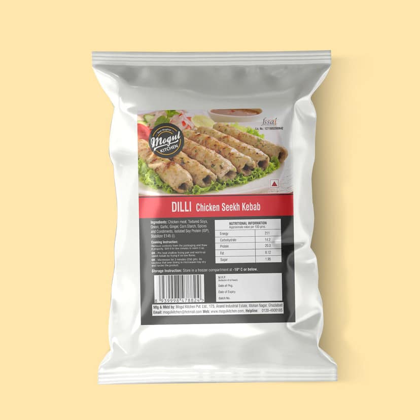 Mogul Kitchen Dilli Chicken Seekh Kebab, 500 gm