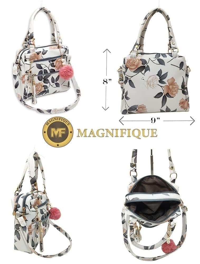 Magnifique Women's Hand/Sling/Side Bag/purse Polyurethane Western (Grey) view 3