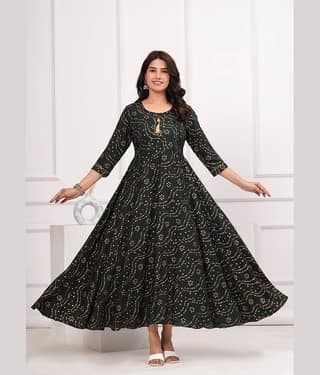 NUPITAL Cotton Blend Self Design Anarkali Women's Kurti - Yellow ( Pack of 1 )