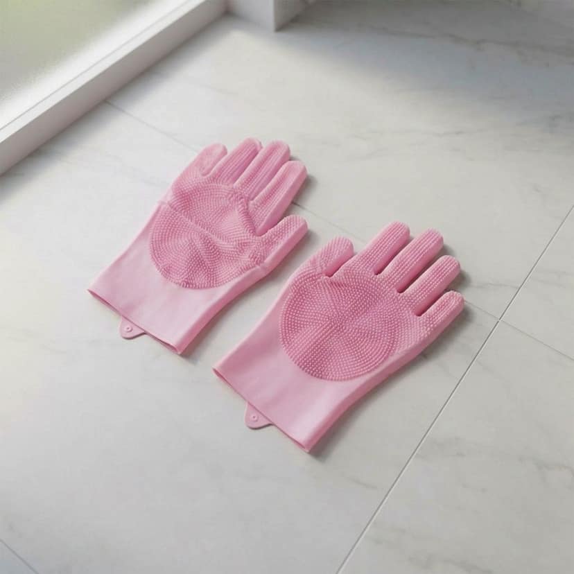 Multipurpose Reusable Scrubber Cleaning Gloves for Dishes and Kitchen view 2