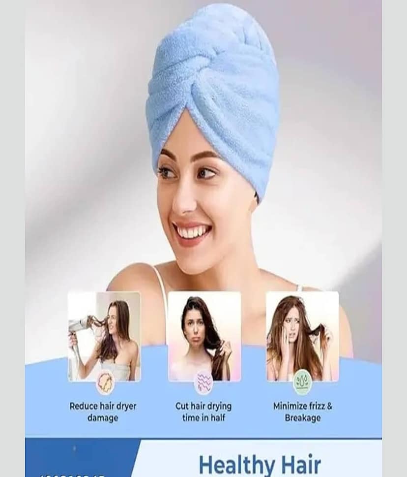 Midastra Blue Hair Towel Wrap ( Pack of 1 )