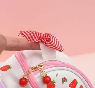 Cute Japanese Style Strawberry Pencil Pouch – Multifunctional Zipper Organizer for School & Office
