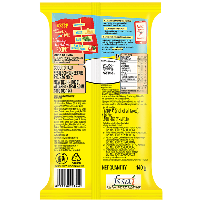 Maggi 2-Min Masala Instant Noodles, 140 G Pouch view 2