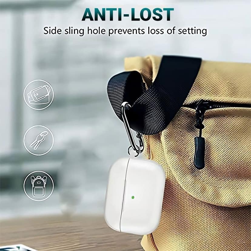 LIRAMARK Silicone Soft Case Cover with Buckle for Airpods Pro (2019), AirPods Pro 1st Generation (Transparent) view 5