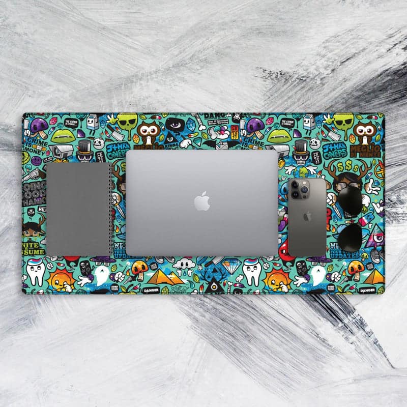 Blue Abstract Tech Mat