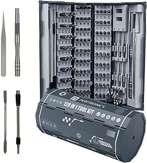 Portronics Bit Box 2, 128-in-1 Screwdriver Kit with Phillips, Flathead, Torx, Pentalobe, Wrench Bits, Flexible Shaft, Tweezer, Spudger & Magnetic Handle for Laptop, Mobile, Car & Electronics Repair
