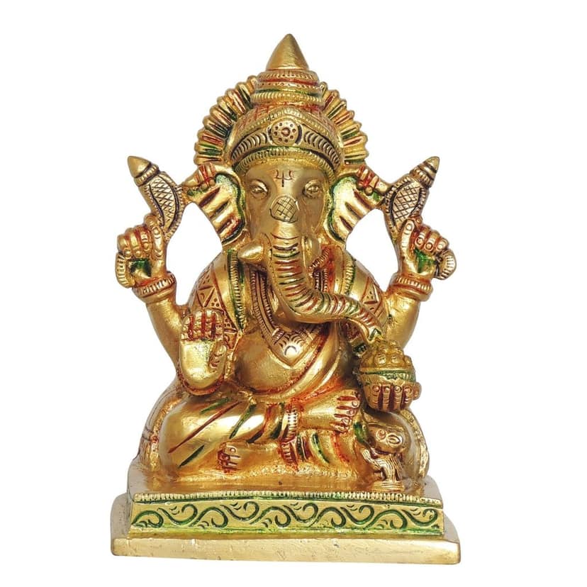 Brass Showpiece Ganesh Ji God Idol Statue (BSMAS1410 G) view 2