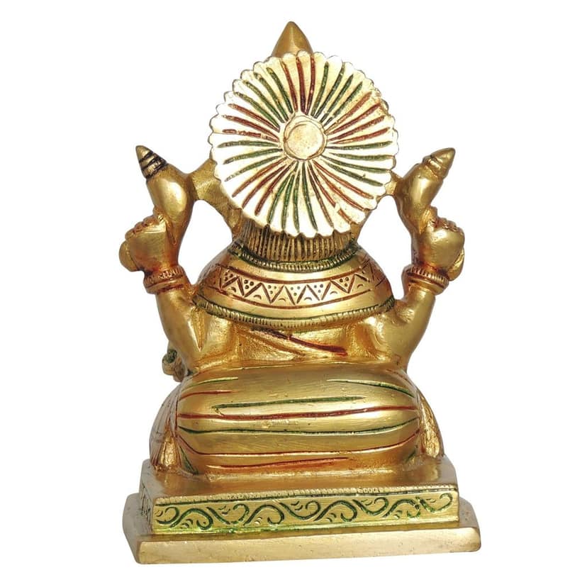 Brass Showpiece Ganesh Ji God Idol Statue (BSMAS1410 G) view 3