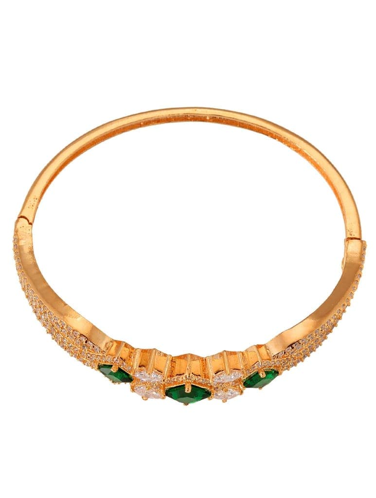 Gold plated Green AD studded handcrafted designer Bracelet for Women & Girls view 6