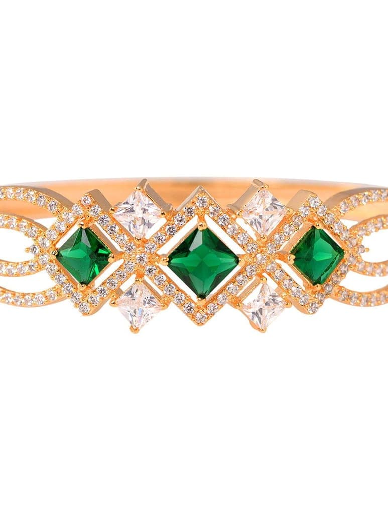 Gold plated Green AD studded handcrafted designer Bracelet for Women & Girls view 7