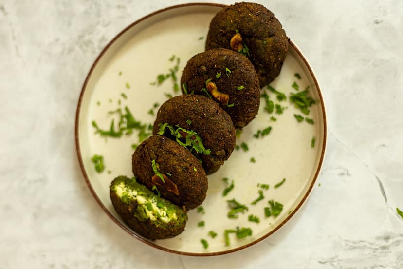 Hariyali paneer stuffed kebabs