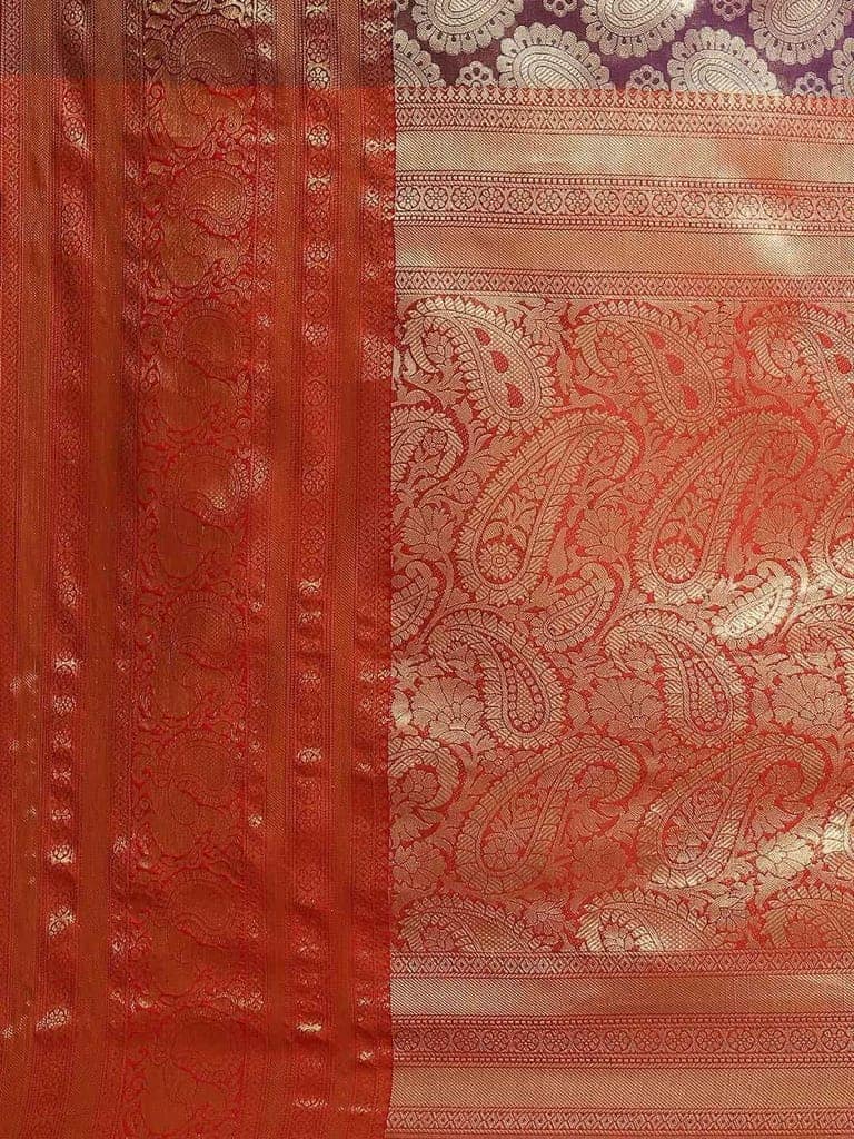 Women's Brocade Soft Silk Zari Woven Saree With Unstiched Blouse Piece view 4