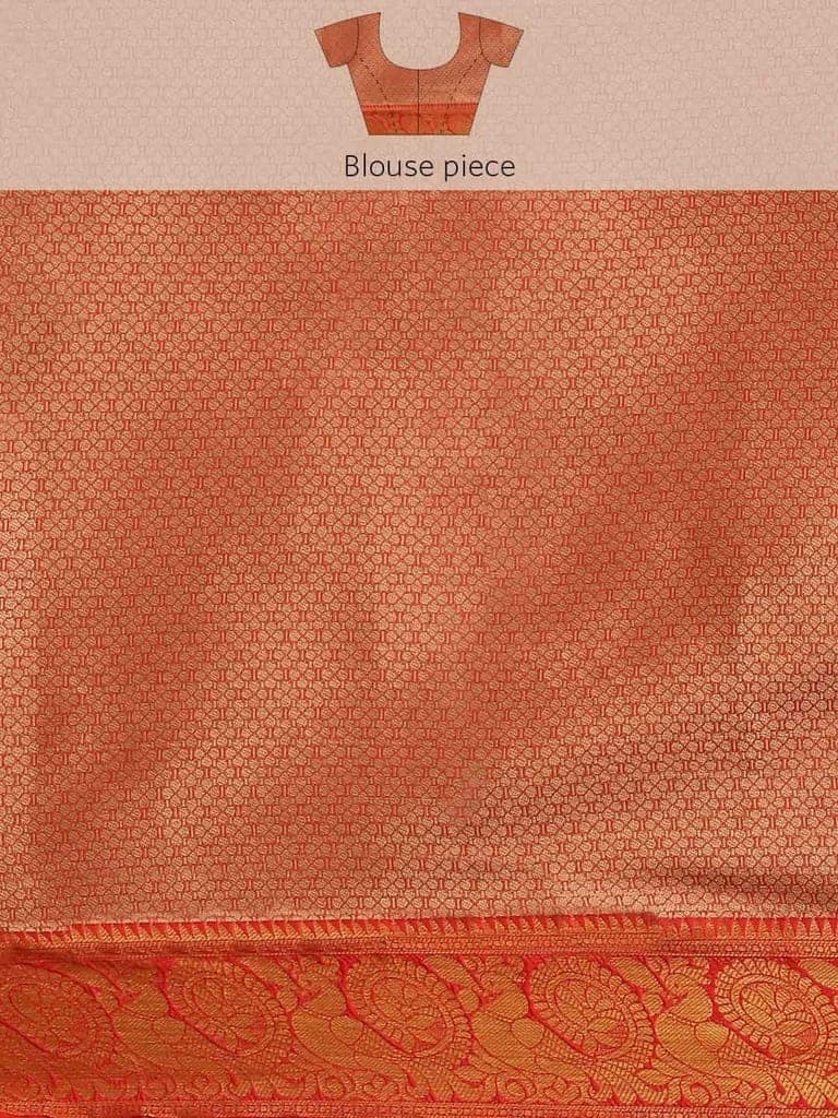 Women's Brocade Soft Silk Zari Woven Saree With Unstiched Blouse Piece view 7