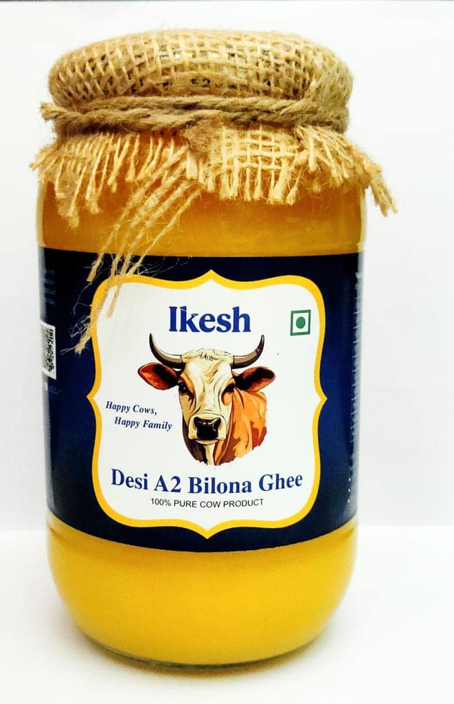 Ikesh A2 Cow Ghee | Handcrafted With Traditional Bilona Method | Pure A2 Ghee, Natural & Healthy | Lab Certified (1L)