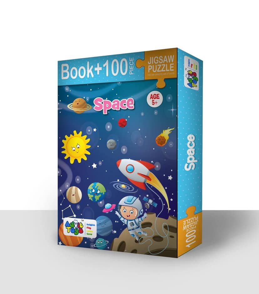 Space - Jigsaw Puzzle (100 Pieces + Educational Fun Fact Book Inside) view 2