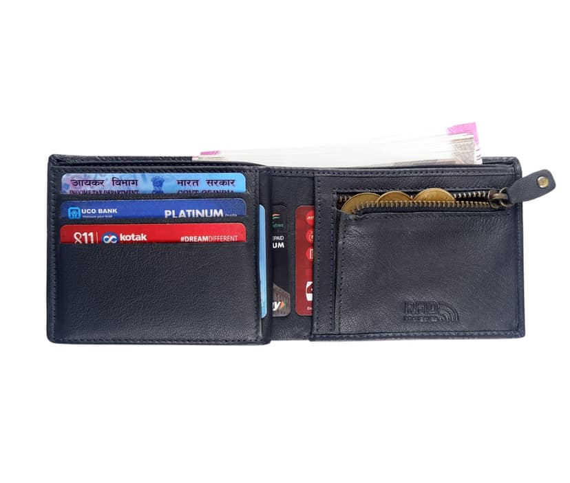 Vital King Men Trendy, Evening/Party Blue Genuine Leather RFID Wallet (11 Card Slots) view 3