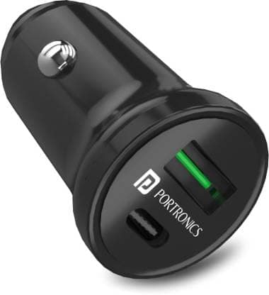 Portronics 20 W Turbo Car Charger (Black)