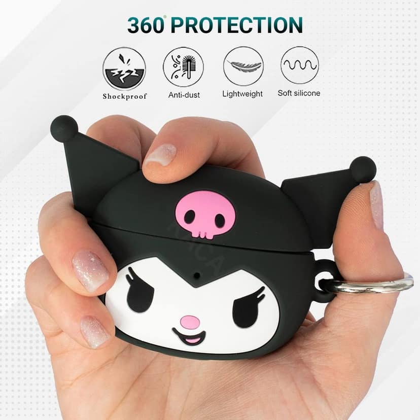 LIRAMARK Cute Cartoon Design Case Cover for Airpods Pro (2019), Designer case for AirPods Pro 1st Generation (Hello Kitty) view 5