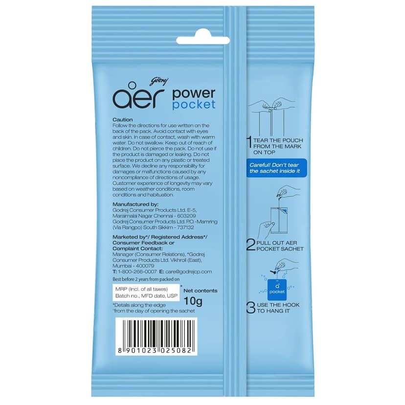 Godrej Aer Power Pocket, Bathroom Freshener Sea Breeze (10G) view 2