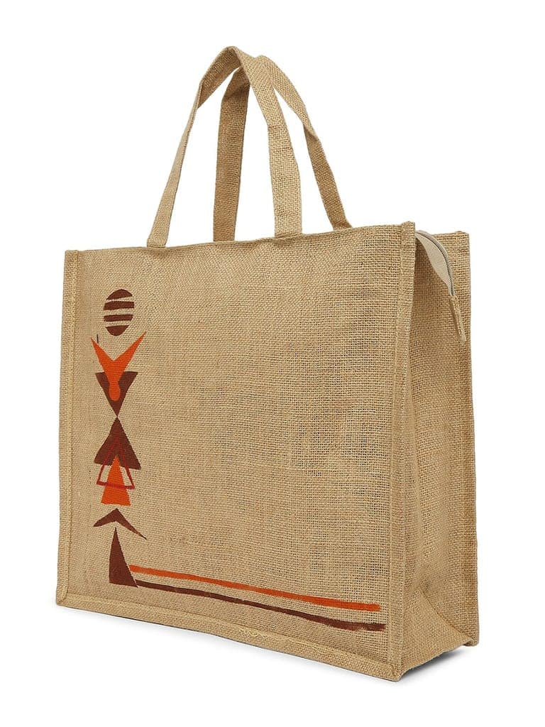 Tisser Jute long lasting Wari Handpainted Shopping bag view 2